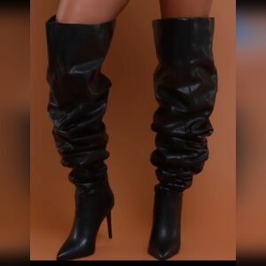 SWANK Black Over the Knee Boots